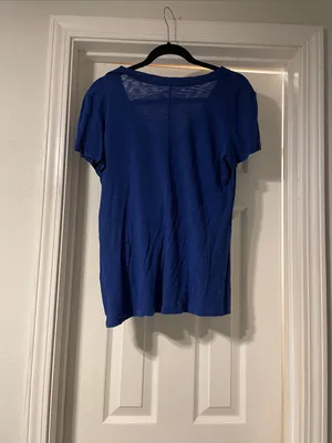 Like New rag & bone Classic V-Neck Short Sleeve Tee in Royal Blue thumbnail 3