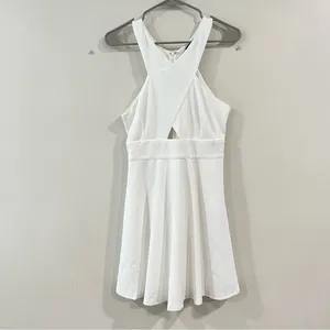 Lulus So Sophisticated White Cutout‎ Skater Dress MEDIUM thumbnail 5