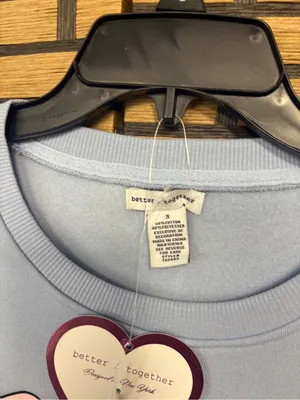 Better together blue Valentine’s Day candy heart sweatshirt size small thumbnail 5