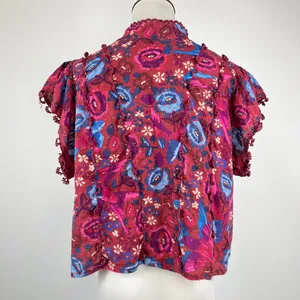 NWOT Farm Rio Cotton Floral Birds Blouse Size S thumbnail 3