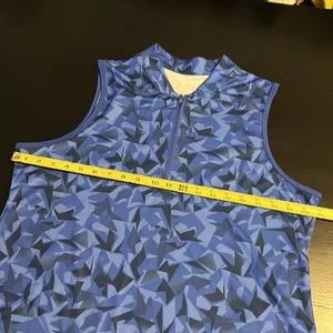 18Birdies Womens Golf Tank Top Blue Geometric Camo Quarter Zip Large‎ thumbnail 5