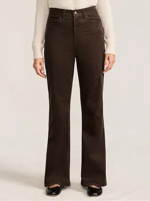 Lands’ End High Rise Corduroy Flare Pants Coffee Brown Size 10 Sold Out Color thumbnail 3