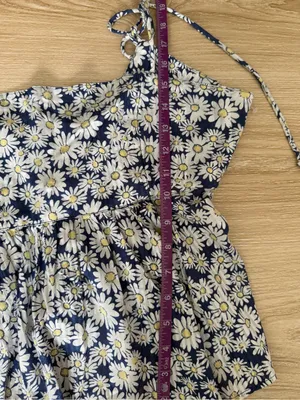 Free People XL Mia Cami Top Navy White Floral Babydoll Relaxed Boho Flowy thumbnail 7