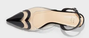 a new day Eleanor Glossy Black Heels perspects with heart toe size 6 thumbnail 1