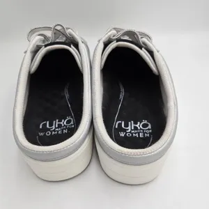 Ryka Viv Classic Mules Slip On Sneakers Women 9M Silver Leather Arch Support thumbnail 4
