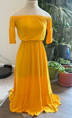 Lascana Venus OTS Maxi Dress - Yellow thumbnail 1