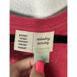 Anthropologie Saturday Sunday Kathie Flounced Mini Dress Tiered Pink Boho Small thumbnail 3
