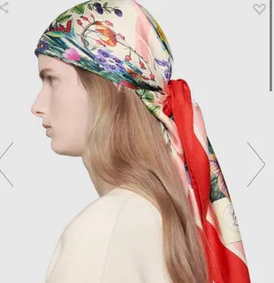NWT Gucci Silk Scarf with Floral Print thumbnail 4