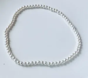 16” Stretch Pearls Necklace White thumbnail 2