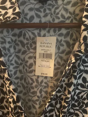 Banana Republic NWT Women's Black Flowery Size Medium Knee Length thumbnail 7