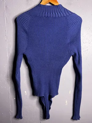 FREE PEOPLE Ready For It Bodysuit in Blue. Size Large thumbnail 3
