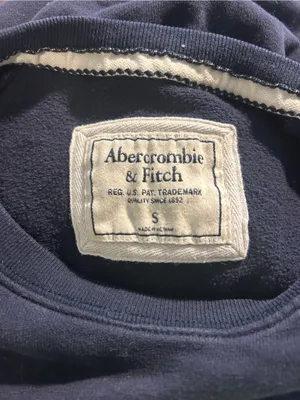 Vtg Abercrombie Fitch Spellout Crewneck Sweatshirt Womens Small Navy Blue Patch thumbnail 3