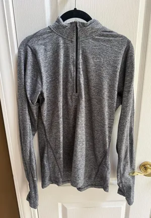 Nike Gray Dri-FIT Heathered Running Top thumbnail 1