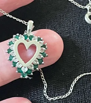Free People 925 real emerald moissanite necklace thumbnail 1