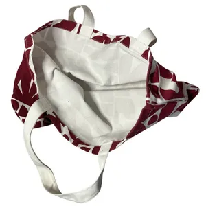 VUORI Tote Bag Limited Edition Holiday 2025 Canvas Maroon White Large Bag thumbnail 5
