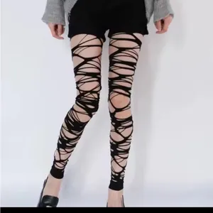 Sexy Black Ripped Fishnet Tights Women Gothic Punk Hollow Out Tight thumbnail 6