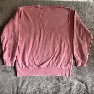 Barbie Pink Acid Wash Glitter Logo Crewneck Sweatshirt Womens Medium thumbnail 6