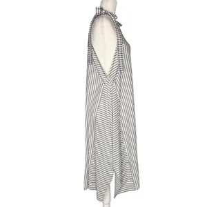 Zara‎ Trafaluc Pinafore Dress S Black White Stripes Apron Cover Up Asymmetrical thumbnail 7