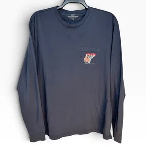 Vineyard Vines Mens XL Navy Blue Basketball Graphic Long Sleeve Pocket T-Shirt thumbnail 7