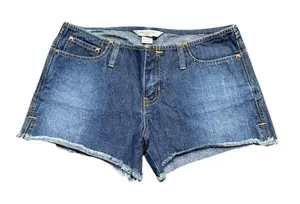 Abercrombie‎ Low Rise Vtg Y2K Frayed Hem Jean Shorts Womens Size 12 thumbnail 1