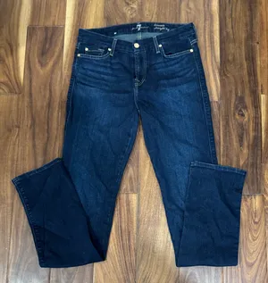 7 For All Mankind Dark Indigo Straight Leg Jeans thumbnail 1