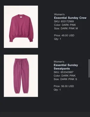 Abercrombie essential Sunday joggers and crew neck. Size S joggers and size M crew neck. thumbnail 2