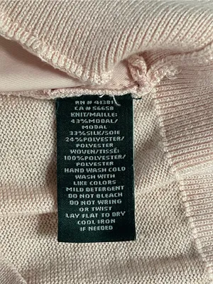 Lauren Ralph Lauren pale pink lightweight combination sweater sweatshirt preppy thumbnail 5