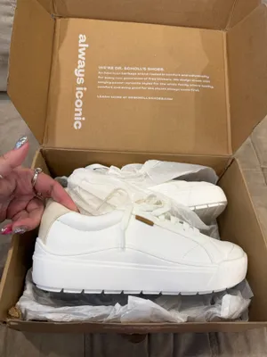 Dr. Scholl's Time Off Platform Sneakers (White) thumbnail 1