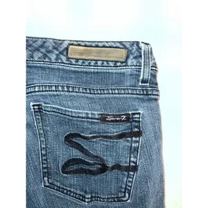 Women's Seven7 Blue Flare Jeans thumbnail 8