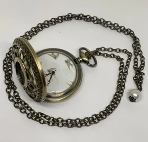 Bronze tone Pocket Watch by Plunder "Choose Happy" quartz analog 46mm running thumbnail 2