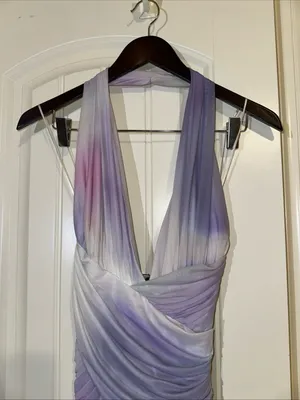 Zara Printed Draped Tulle Halter Mini Dress XS NWOT thumbnail 4