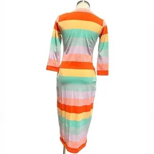Panda‎ Grove Rainbow Striped Mid Lenght Dress Size S NWT thumbnail 2
