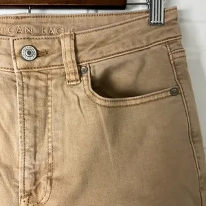 American Eagle Outfitters High Waist Straight Leg Jeans Size‎ 6R Tan thumbnail 4