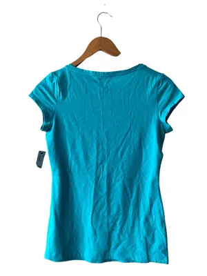 The Limited The Perfect Cotton Blend Scoop Neck Blue T-Shirt XS NWT thumbnail 4