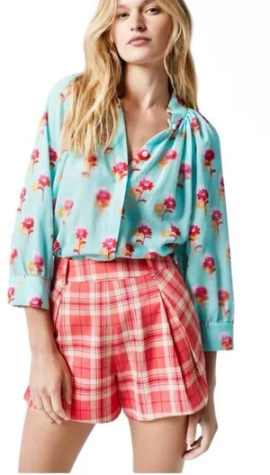 New! Smythe Pleated Plaid Walking‎ Shorts Sz 12 $425 thumbnail 1