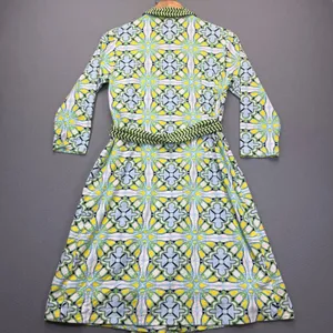 J.McLaughlin Womens Blue Green‎ Geometric Tile Print Wrap Dress Size M Catalina thumbnail 7