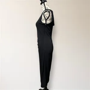 Honeylove InnerPower Shaping Midi Dress M Black Ruched Crepe Cocktail Attire NWT thumbnail 7