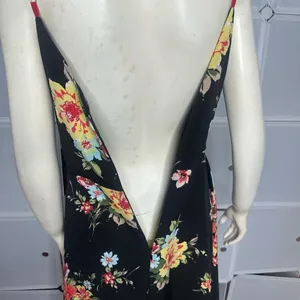 Lulu’s Go Fleur a Twirl Black Floral Print Handkerchief Midi Dress Size Large thumbnail 10
