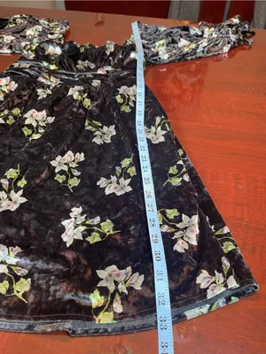 Hutch Black Velvet Floral Ruched Square Neck Mini Dress Size M Whimsigoth thumbnail 12