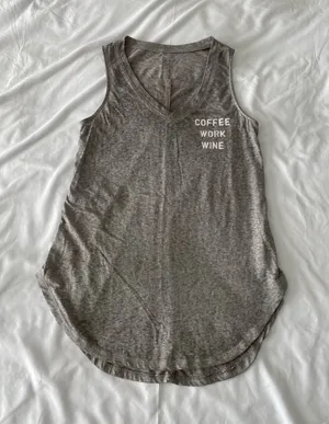 Light Grey Coffee, Work, Wine Tank Top thumbnail 1