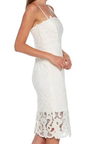 EUC BARDOT Lina Lace Shift Dress White Size 6 thumbnail 3