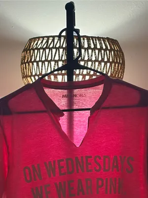 Mean Girls 'On Wednesdays We Wear Pink' Pink Cropped Tee thumbnail 2