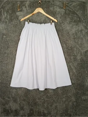 Lululemon Stretch Woven Ruffle Waist Midi Skirt Relaxed Fit Travel Womens Small thumbnail 3