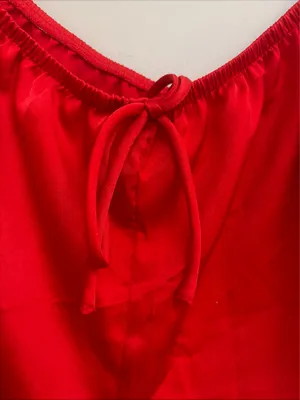 No boundaries New! Red Satin Heart Pocket Women's Pajama Set size L thumbnail 9