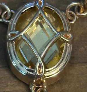 Gold tone citrine Y statement necklace thumbnail 4