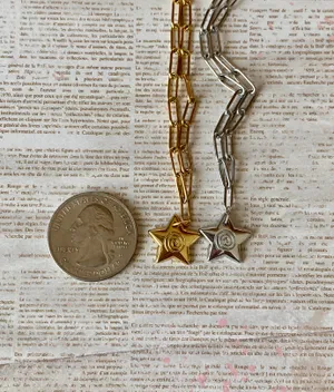 Handmade grunge y2k star swirl fully gold stainless steel chain necklace💫🌀 thumbnail 6