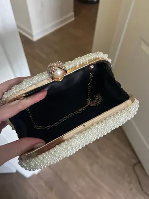 White Pearl Clutch Purse thumbnail 2