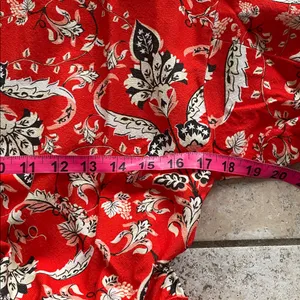 Farm Rio Anthropologie Long-Sleeve Printed Romper Red thumbnail 14