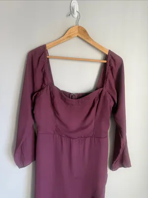 NEW Abercrombie The A&F Camille Long-Sleeve Midi Dress LP thumbnail 4