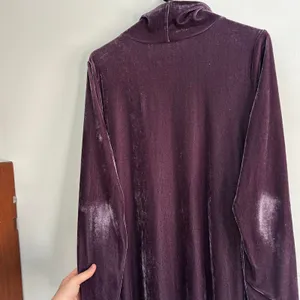 Soft Surroundings Plum Purple Velvet Cowl Neck Maxi Dress Long Sleeve 2EZ97 L thumbnail 9